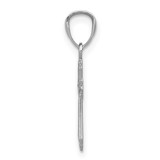 14k White Gold Budded Cross Charm - RE-506AD28A-1487