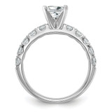 14k White Gold Certified 1 5/8 carat Lab Grown Diamond VS+ F+ Round Complete Engagement Ring