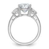 14k White Gold Certified Lab Grown Diamond VS/SI+ G+ Cushion & 1/2 Moon 3 Stone Complete Engagement Ring - RM-415DCC5B-2713