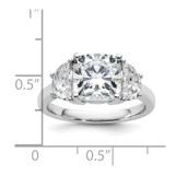 14k White Gold Certified Lab Grown Diamond VS/SI+ G+ Cushion & 1/2 Moon 3 Stone Complete Engagement Ring - RM-415DCC5B-2713