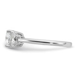 14k White Gold Certified Lab Grown Diamond VS/SI+ G+ Cushion & 1/2 Moon 3 Stone Complete Engagement Ring - RM-6DD7489E-1645