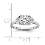 14k White Gold Certified Lab Grown Diamond VS/SI+ G+ Cushion & 1/2 Moon 3 Stone Complete Engagement Ring - RM-6DD7489E-1645