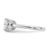 14k White Gold Certified Lab Grown Diamond VS/SI+ G+ Cushion & 1/2 Moon 3 Stone Complete Engagement Ring - RM-B09E8F50-4699