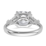 14k White Gold Certified Lab Grown Diamond VS/SI+ G+ Cushion & Trillion 3 Stone Complete Engagement Ring - RM-052016F9-3630