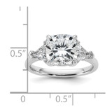 14k White Gold Certified Lab Grown Diamond VS/SI+ G+ Cushion & Trillion 3 Stone Complete Engagement Ring - RM-052016F9-3630