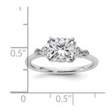 14k White Gold Certified Lab Grown Diamond VS/SI+ G+ Cushion & Trillion 3 Stone Complete Engagement Ring - RM-985597CA-8879