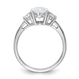 14k White Gold Certified Lab Grown Diamond VS/SI+ G+ Oval & 1/2 Moon 3 Stone Complete Engagement Ring - RM-E3BC3562-7702