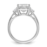 14k White Gold Certified Lab Grown Diamond VS/SI+ G+ Princess & 1/2 Moon 3 Stone Complete Engagement Ring - RM-0166D714-8030