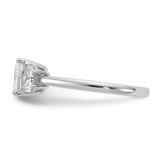 14k White Gold Certified Lab Grown Diamond VS/SI+ G+ Princess & 1/2 Moon 3 Stone Complete Engagement Ring - RM-957F653C-8993