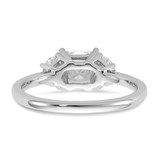 14k White Gold Certified Lab Grown Diamond VS/SI+ G+ Princess & 1/2 Moon 3 Stone Complete Engagement Ring - RM-957F653C-8993