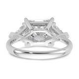 14k White Gold Certified Lab Grown Diamond VS/SI+ G+ Princess & Trillion 3 Stone Complete Engagement Ring - RM-B0245DCF-4272