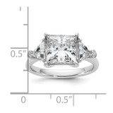 14k White Gold Certified Lab Grown Diamond VS/SI+ G+ Princess & Trillion 3 Stone Complete Engagement Ring - RM-B0245DCF-4272