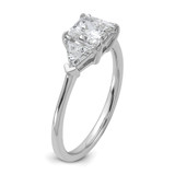 14k White Gold Certified Lab Grown Diamond VS/SI+ G+ Princess & Trillion 3 Stone Complete Engagement Ring - RM-E8C93D17-3470