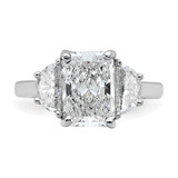 14k White Gold Certified Lab Grown Diamond VS/SI+ G+ Radiant & 1/2 Moon 3 Stone Complete Engagement Ring - RM-7DC5ADB7-4428