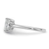 14k White Gold Certified Lab Grown Diamond VS/SI+ G+ Radiant & 1/2 Moon 3 Stone Complete Engagement Ring - RM-AA13441A-8871