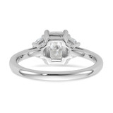 14k White Gold Certified Lab Grown Diamond VS/SI+ G+ Radiant & 1/2 Moon 3 Stone Complete Engagement Ring - RM-AA13441A-8871