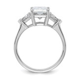 14k White Gold Certified Lab Grown Diamond VS/SI+ G+ Radiant & Trillion 3 Stone Complete Engagement Ring - RM-41FC56AE-1770