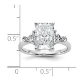 14k White Gold Certified Lab Grown Diamond VS/SI+ G+ Radiant & Trillion 3 Stone Complete Engagement Ring - RM-41FC56AE-1770