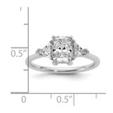 14k White Gold Certified Lab Grown Diamond VS/SI+ G+ Radiant & Trillion 3 Stone Complete Engagement Ring - RM-59144C4D-5111