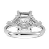 14k White Gold Certified Lab Grown Diamond VS/SI+ G+ Radiant & Trillion 3 Stone Complete Engagement Ring - RM-E8754E26-1606