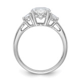 14k White Gold Certified Lab Grown Diamond VS+ F+ Oval & 1/2 Moon 3 Stone Complete Engagement Ring - RM-4FE04F65-8669