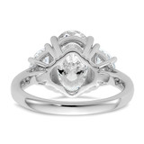 14k White Gold Certified Lab Grown Diamond VS+ F+ Oval & 1/2 Moon 3 Stone Complete Engagement Ring - RM-83A962AC-3277
