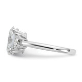 14k White Gold Certified Lab Grown Diamond VS+ F+ Oval & 1/2 Moon 3 Stone Complete Engagement Ring - RM-93E95EEE-3525