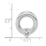 14k White Gold Circle 5mmDiamond Chain Slide Mtg