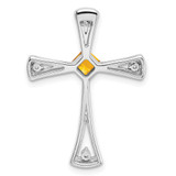 14k White Gold Citrine and Diamond Cross Chain Slide - PM-1A9D0263-3722