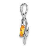 14k White Gold Citrine and Diamond Pendant - PM-46AB66AC-8537