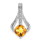 14k White Gold Citrine and Diamond Pendant - PM-AF135232-2934