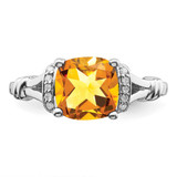 14k White Gold Citrine and Diamond Ring - RM-568CA8D0-1857