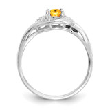 14k White Gold Citrine and Diamond Ring - XB-0B280B95-3762