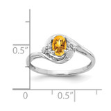 14k White Gold Citrine and Diamond Ring - XB-0B280B95-3762