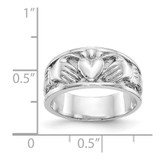 14k White Gold Claddagh Band