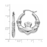 14k White Gold Claddagh Hoop Earrings - TC-03A285E9-8441