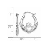 14k White Gold Claddagh Hoop Earrings - TC-1554B9A4-3856