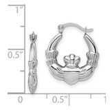 14k White Gold Claddagh Hoop Earrings - TC-6AF3DD15-2006