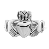 14k White Gold Claddagh Ring - R8-87736A89-9655