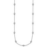 14k White Gold Complete 1 carat Bezel-set Diamond and Cable Chain 17-Station 18 inch Necklace