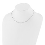 14k White Gold Complete 1/2 carat Bezel-set Diamond and Cable Chain 20-Station 20 inch Necklace - PM-03D58CD3-7394