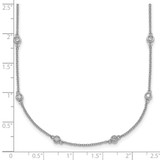 14k White Gold Complete 1/2 carat Bezel-set Diamond and Cable Chain 20-Station 20 inch Necklace - PM-F386EFC6-9901