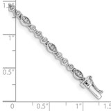 14k White Gold Complete 1/2 carat Diamond Fancy Link 7 inch Bracelet