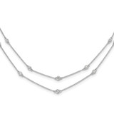 14k White Gold Complete 1/2 carat Diamond Multi-Station Double Strand 18 inch Necklace