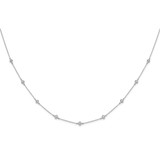 14k White Gold Complete 1/2 carat Diamond Quatrefoil Design 9-Station 18 inch Necklace