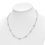 14k White Gold Complete 1/2 carat Diamond Quatrefoil Design 9-Station 18 inch Necklace