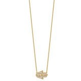 14k 1/4 carat Lab Grown Diamond VS/SI+ G+ Complete Hamsa 18 inch Necklace