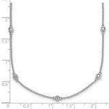 14k White Gold Complete 1/3 carat Bezel-set Diamond and Cable Chain 13-Station 16 inch Necklace