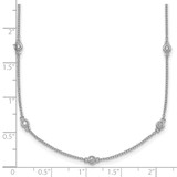 14k White Gold Complete 1/3 carat Bezel-set Diamond and Cable Chain 17-Station 20 inch Necklace