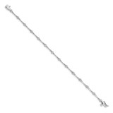 14k White Gold Complete 1/4 carat Diamond and Bar Link 7 inch Bracelet